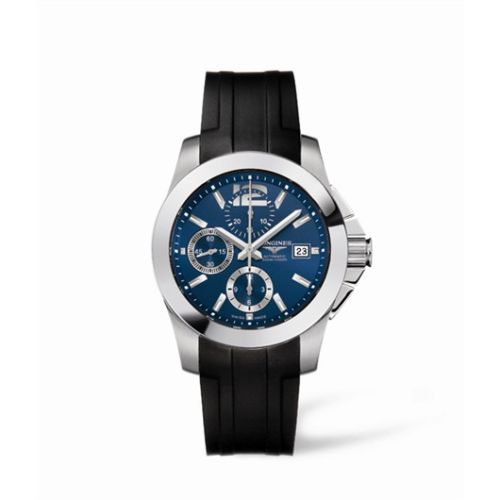 Conquest Chronograph Blue Rubber
