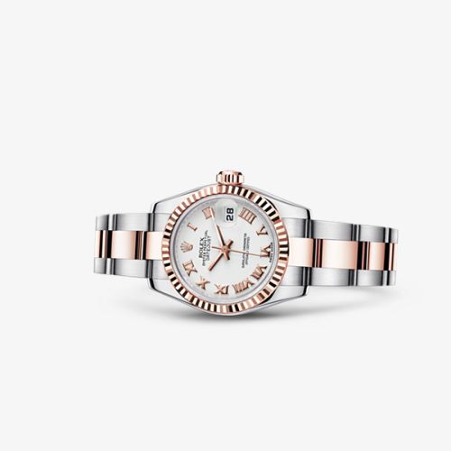 Lady-Datejust 26 Rolesor Everose Fluted White Oyster