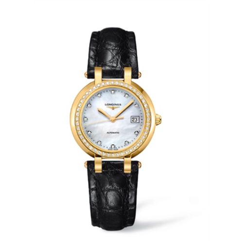  - Longines - PrimaLuna Automatic 30 Yellow Gold Diamond Leather MOP