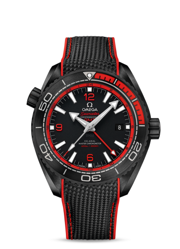 Seamaster Planet Ocean 600M Co-Axial 45.5 Master Chronometer GMT Deep Black Red